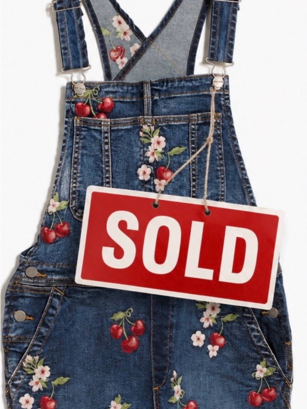 DRIFTWOOD Blue Denim “Cherry on Top”Embroidered Women’s short-all
